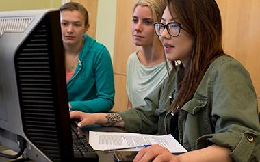 Students at a computer